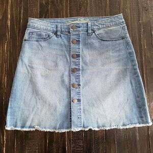 Universal Thread Frayed Hem Denim Skirt Blue Women's 4/27